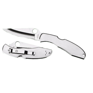 Spyderco C10P Endura II 3.88 in Folding Drop Point Plain VG-10 Stainless Steel Blade/Stainless Handle, Knife