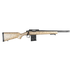 Christensen Arms 8010612000 Ridgeline Scout 308 Win 4+1 16 in Black Nitride Threaded Barrel, Black Nitride Integral Scope Base Aluminum Receiver, Tan w/Black Webbing Fixed Sporter Carbon Fiber Stock, , Rifle