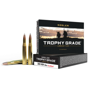 Nosler 60060 Trophy Grade 300H&HMag 180gr Nosler AccuBond 20 Per Box/10 Case Centerfire, Rifle Ammunition