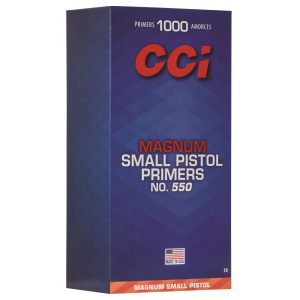 CCI 0018 Magnum, Pistol No. 550 Small, Pistol Multi Caliber, Handgun 1000/Box
