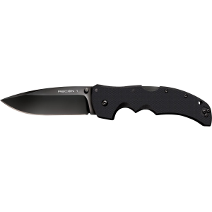 Cold Steel CS27BS Recon 1 4 in Folding Spear Point Plain DLC Coated American S35VN Blade/Black G10 Handle Includes Pocket Clip, Knife