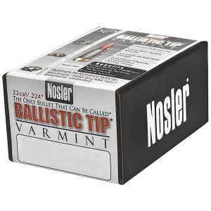 Nosler 39555 Spitzer Varmint Ballistic Tip 22 Cal 40 Grain 250/Box, (Not Loaded)