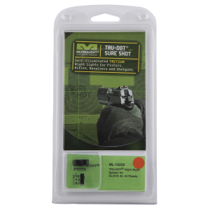Meprolight USA 102203301 Tru-Dot Green Tritium White Outline Front Sight-Orange Tritium White Outline Rear Sight Glock 42/43/43X/48