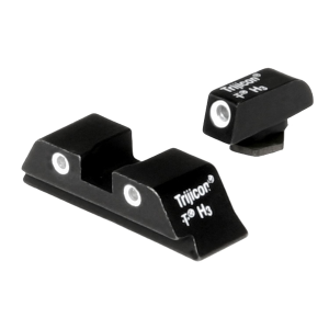 Trijicon 600210 Bright & Tough Night Sights- Glock Standard Frames Black | Green Tritium White Outline Front Sight Green Tritium White Outline Rear Sight