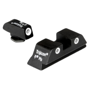 Trijicon 600227 Bright & Tough Night Sight Set Green/White Outline Tritium Front & Rear/Black Frame, Compatible w/Glock 20/21/29/30/36/40/41, Front Post/Rear Dovetail Mount
