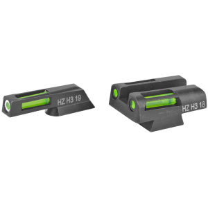 Hi-Viz LightWave H3, Fits CZ75/85/P-01, Tritium/Fiber Optic Night Sights, Green Front with White Ring and Green Rear CZN321