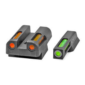Hi-Viz LightWave H3, Fits CZ75/85/P-01, Tritium/Fiber Optic Night Sights, Green Front with White Ring and Orange Rear CZN421