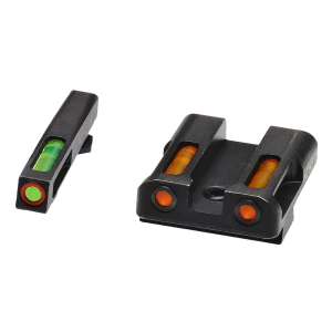 Hi-Viz LiteWave H3 Tritium/Litepipe Night Sights GLN625, Fits Glk 9/40SW/357Sig, Green Front w/Orange Front Ring, Orange Rear GLN625