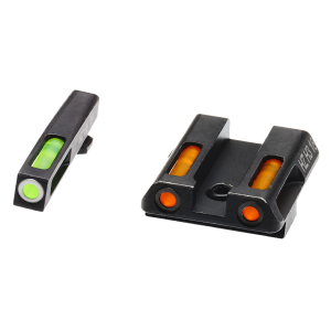 Hi-Viz LiteWave H3 Tritium/Litepipe Night Sights GLN421, For GLOCK 42/43, Green Front with White Front Ring, Orange Rear GLN421