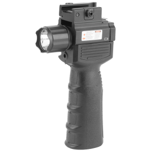 NCSTAR Flashlight & Laser Combo, Red Laser, Foregrip Fits Weaver/Picatinny Type Rails, Uses (2) CR123A Batteries (Included), Black VAQVGFLRV2