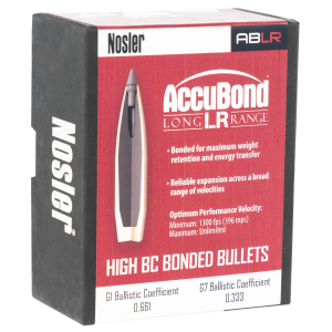 Nosler 58317 AccuBond Long Range 30Cal 210gr Spitzer Point 100/Box, Reloating Bullets