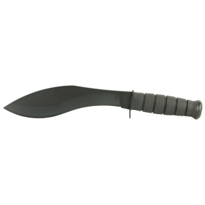 KABAR Combat Kukri, Fixed Blade Knife, 8.5 in Blade Length, 13.375 in Blade Length, 1095 Cro-Van Steel, Matte Finish, Black, Kraton G Handle, Plain Edge, Included MOLLE Sheath 1280