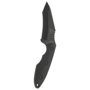 Ka-Bar 2486 TDI Hell Fire 3.56 in Fixed Recurve Tanto Plain Black 1095 Cro-Van Blade, Black Ultramid Handle, Includes Sheath, Knife