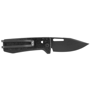 S.O.G SOG12630557 Ultra XR XHP 2.80 in Folding Plain Black Satin TiCN Cryo CTS XHP Blade/ Black Carbon Fiber Handle Includes Pocket Clip, Knife