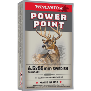 Winchester X6555 Power-Point 6.5x55Swedish 140gr 20 Per Box/10 Case Centerfire, Rifle Ammunition