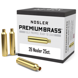 Nosler 10140 Premium Brass Unprimed Cases 26Nosler, Rifle Brass 25/Box
