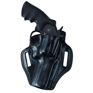 Galco CM114B Combat Master OWB Black Leather Belt Slide Fits S&W K Frame Fits Ruger Security-Six Right Hand, Holster