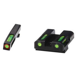 HiViz GLN525 LiteWave H3 Sight Set for Glock Green Tritium Orange Outline Front Sight-Green Fiber Optic Rear Sight