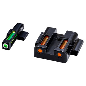 HiViz MPN421 LiteWave H3 Sight Set for S&W M&P Green Tritium White Outline Front Sight-Orange Fiber Optic Rear Sight