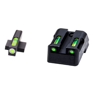 HiViz KBN321 LiteWave H3 Sight Set for Kimber 1911 Green Tritium White Outline Front Sight-Green Fiber Optic Rear Sight