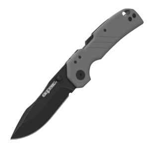 Cold Steel CSFL30DPLD10BGY Engage 3 Fold Drop Point Plain Black Stonewashed AUS-10A SS Blade/4.11 Gray G10 Handle Includes Belt Clip, Knife