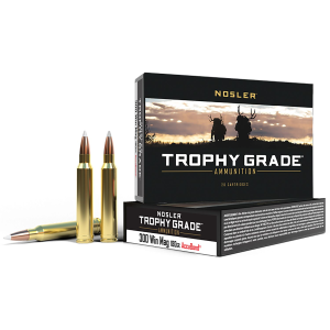 Nosler 60059 Trophy Grade 300WinMag 180gr Nosler AccuBond 20 Per Box/10 Case Centerfire, Rifle Ammunition