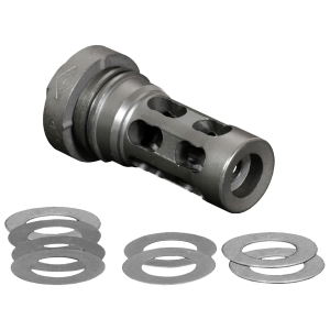 Yankee Hill 4302MB28A QD Light Tactical Muzzle Brake made of Black Finish Steel with 1/2 in-28 tpi Threads for 30 Cal AR-Platform
