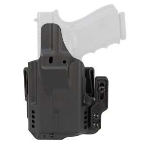 Mission First Tactical Pro Holster, Inside Waistband Holster, Ambidexrous, For Glock 19 with Streamlight TLR 7, Kydex, Includes 1.5 in Belt Attachment, Black H5-GL-1-WL-7