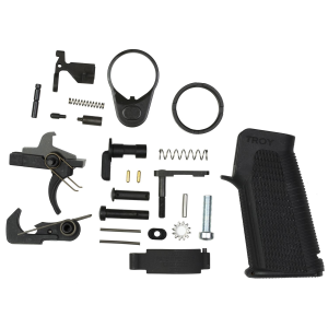 Troy Lower Receiver Parts Kit SLWR-556-K0BT-00, 556 Nato, Black Finish, Troy Grip SLWR-556-K0BT-00