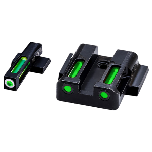 HiViz MPN321 LiteWave H3 Sight Set for S&W M&P Green Tritium White Outline Front Sight-Green Fiber Optic Rear Sight