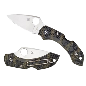 Spyderco C28ZFPGR2 Dragonfly 2 2.30 Fold Plain Satin VG-10 SS Blade/Zome Green Textured FRN Handle Includes Pocket Clip, Knife