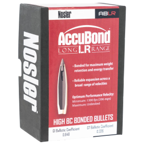 Nosler 58517 AccuBond Long Range 7mm 175gr Spitzer Point 100/Box, Reloating Bullets