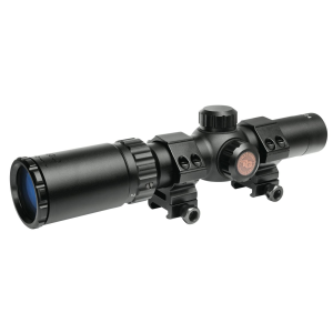 TruGlo TG8514BC TruBrite 30 Hunter Black Anodized 1-4x24mm 30mm Tube Circle Duplex Reticle, Rifle Scope