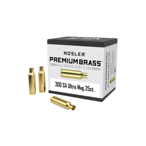 Nosler 10228 Premium Brass Unprimed Cases 300RemSAUM, Rifle Brass 25/Box