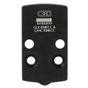 C&H Precision CHP Adapter Plate, For the Glock 43x/48 MOS Converting it to the Trijicon RMRcc, Anodized Finish, Black, Includes Mounting Hardware GLX-RMRcc