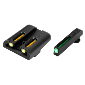TruGlo TG131GT1Y TFO Low Green Fiber Optic/Tritium Front/ Yellow Fiber Optic/Tritium Rear/ Black Nitride Fortress Frame, Compatible w/Glock 17/17L/19/19X/22/23/24/26/27/33/34/35/39/45 Except MOS, Front Post/Rear Dovetail Mount