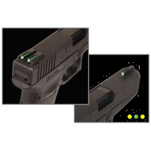 TruGlo TG131MPTY TFO Black | Green Tritium & Fiber Optic Front Sight Yellow Tritium & Fiber Optic Rear Sight