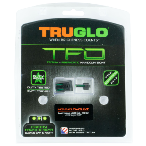 TruGlo TG131NT3 TFO Black | Green Tritium & Fiber Optic Front Sight Green Tritium & Fiber Optic Rear Sight
