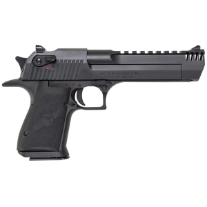 Magnum Research DE357IMB Desert Eagle Mark XIX 357 Mag 9+1, 6 in Black Steel w/Integral Muzzle Brake & Picatinny Rail Barrel, Black Oxide Serrated Carbon Steel Slide, Matte Black Carbon Steel Frame w/Beavertail, Black Rubber Grip, Safety, Right, Pist