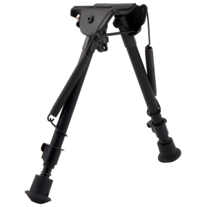 Harris Bipods LM1A2 Non-Swivel L Swivel Stud, 9-13 in, Black Steel/Aluminum, Notched Legs, Rubber Feet