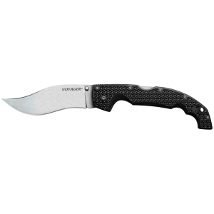 Cold Steel CS29AXV Voyager XL Vaquero 5.50 in Folding Plain Japanese AUS-10A SS Blade/Black Griv-Ex w/Aluminum Liners Handle Includes Pocket Clip, Knife