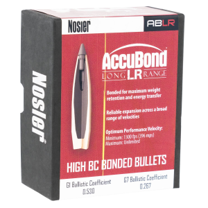 Nosler 58943 AccuBond Long Range 6.5Creedmoor 129gr Spitzer Point 100/Box, Reloating Bullets
