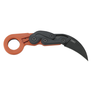 CRKT 4041O Provoke 2.47 in Folding Plain Black Stonewashed 4116 Stainless Steel Blade/Orange Grivory Handle Includes Pocket Clip, Knife