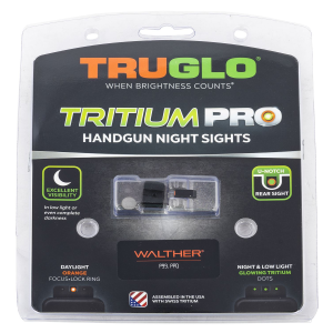 TruGlo TGTG231W1C Tritium Pro Black | Green Tritium Orange Outline Front Sight Green Tritium Rear Sight