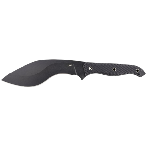 CRKT 2710 Clever Girl Kukri 7.75 in Fixed Plain Black Powder Coated SK-5 Steel Blade/Black G10 Handle Includes Belt Clip/Lanyard, Knife