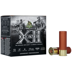 HEVI-Shot HS51206 HEVI-XII 12Gauge 3 in 1 3/8oz 6Shot 25 Per Box/10 Case, Shotgun Shells