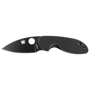 Spyderco C216GPBBK Efficient 2.98 Fold Plain Black DLC 8Cr13MoV SS Blade/Black Textured G10 Handle, Knife