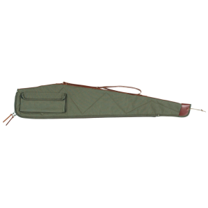Bob Allen 14538 Canvas 48 in Green Canvas w/ Quilted Flannel Lining Leather Sling & Self-Repairing Nylon Zipper, Rifle Case