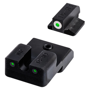 TruGlo TGTG231G3MW Tritium Pro Black | Green Tritium White Outline Front Sight Green Tritium Rear Sight