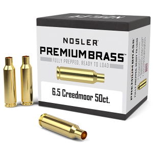 Nosler 44824 Premium Brass Unprimed Cases 6.5Creedmoor, Rifle Brass 50/Box